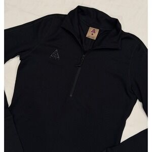 NIKE ACG THERMAL LONG SLEEVES 1/2 ZIP‎ PULLOVER CD7664-010 BLACK SIZE LARGE
